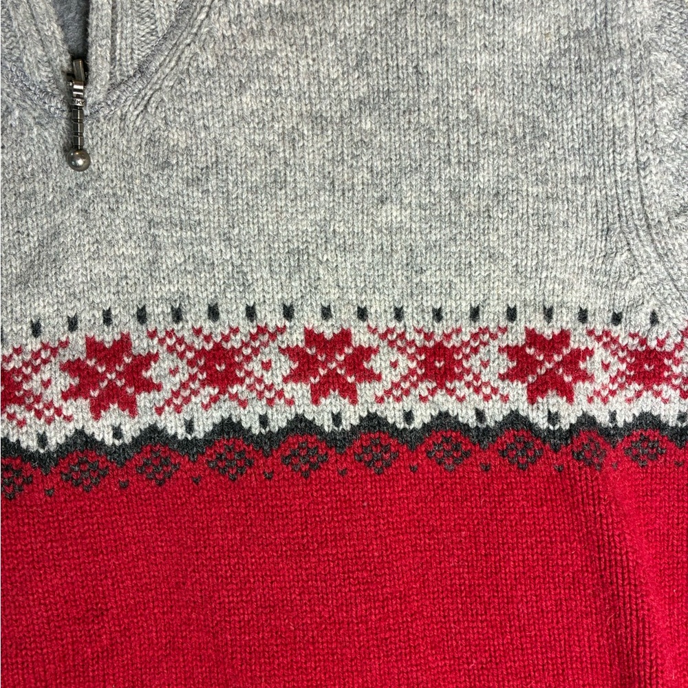 Woolrich 100% Lambswool Fair Isle Sweater Large Red - Picture 4 of 8